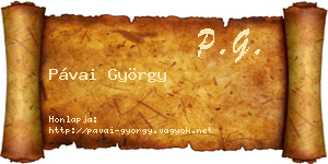 Pávai György névjegykártya