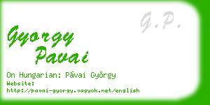 gyorgy pavai business card