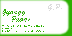 gyorgy pavai business card